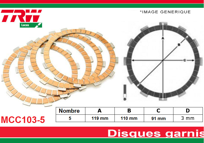 Kit disques d'embrayage renforcé Honda CR 80 R 1994-1997 HE04