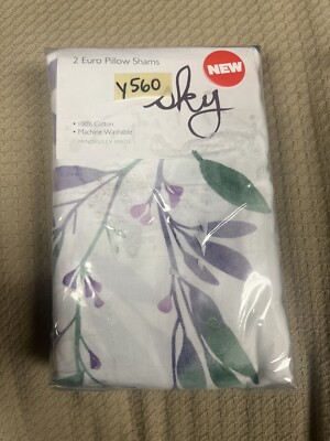 Sky Olivia euro Shams Pair  (2) 100% Cotton New