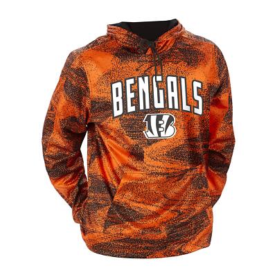 Zubaz NFL Men's Cincinnati Bengals Static Hoodie, Black/Orange