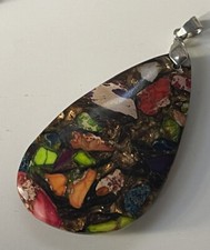 Handmade Resin Art Mosaic Inlay Pendant Colorful