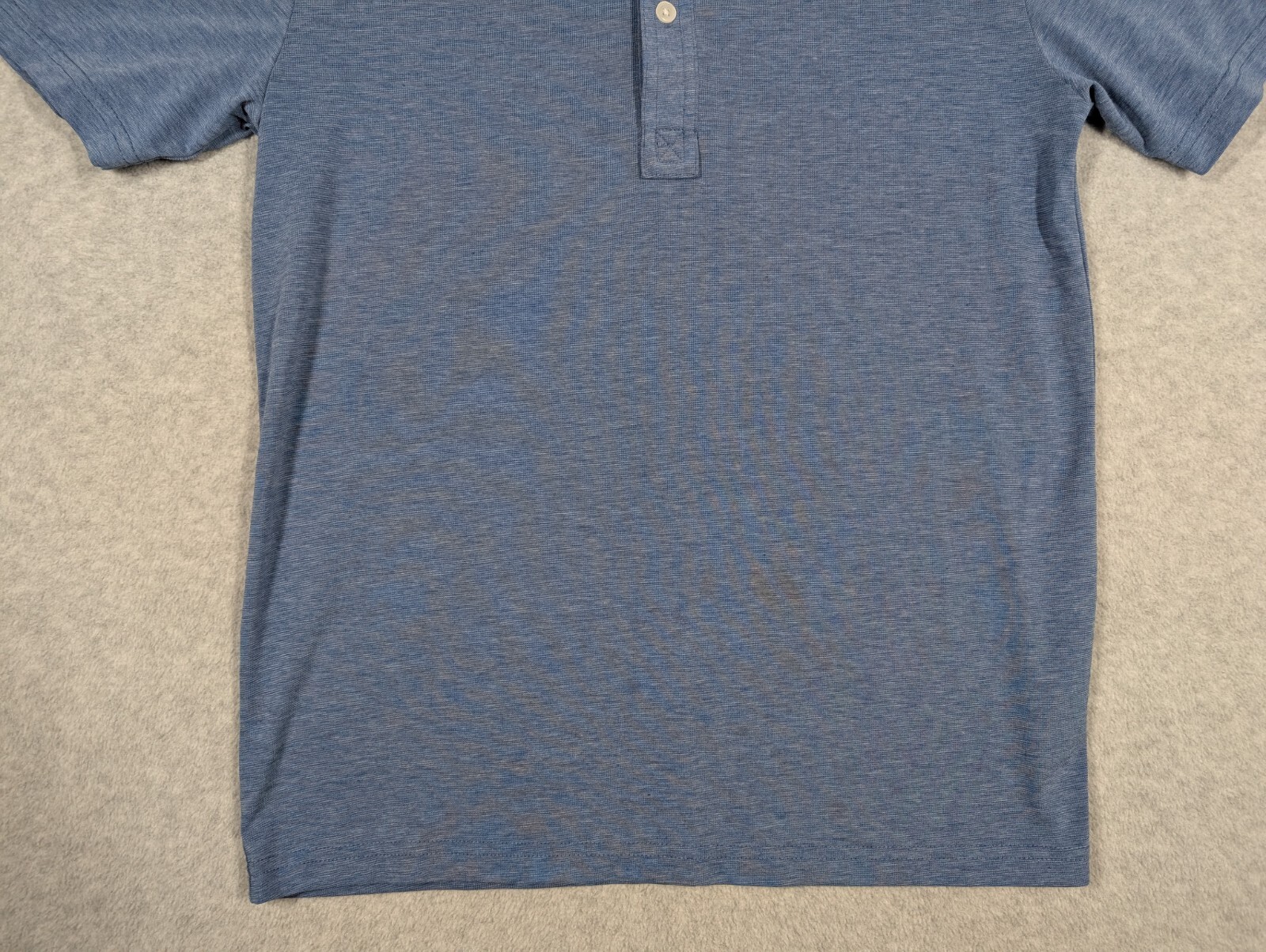 Criquet Men Shirt Small Heather Blue 4 Button Stretch Golf Performance