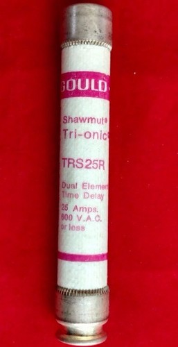 Fusible de retardo de tiempo Gould Shawmut TRS25R 25 amperios TRI-ONIC 25A 600 VAC - Imagen 2 de 3
