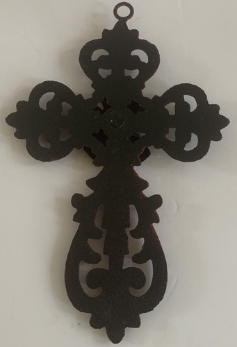 Cast Iron Cross Ornate Scroll Rustic Hanging Christian Jesus Christ Religion 10” - Picture 4 of 8