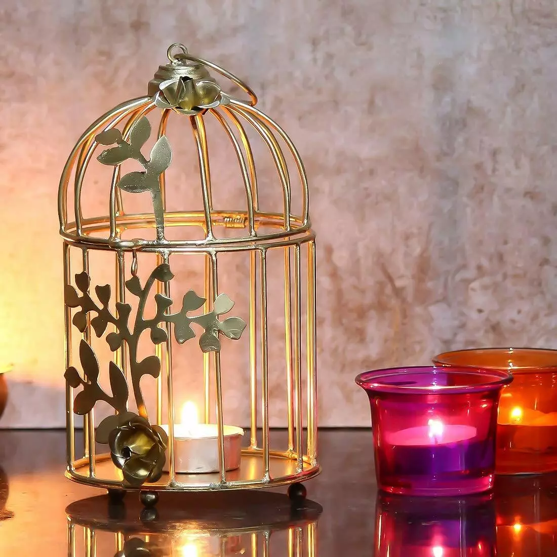 Bird cage tea light holder deals