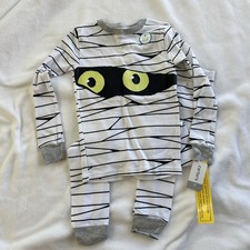 Carters 2 Piece Glow In The Dark Mummy Halloween Pajamas Size 7 NWT