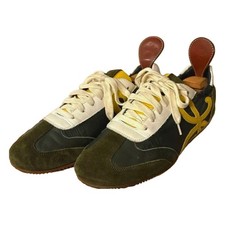 LOEWE Flow Runner Sneakers Leather Suede Green Men's US 8 UK 7.5 EU 41 Pre-owned