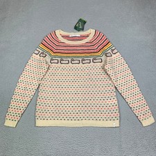 Woolrich Sheep Wool Sweater Womens Large Fair Isle Mohair Blend NEW