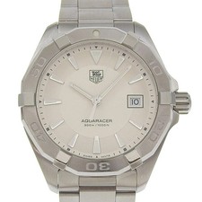 TAG HEUER Aquaracer Men's Quartz Watch SS White Dial WAY1111 OW0456