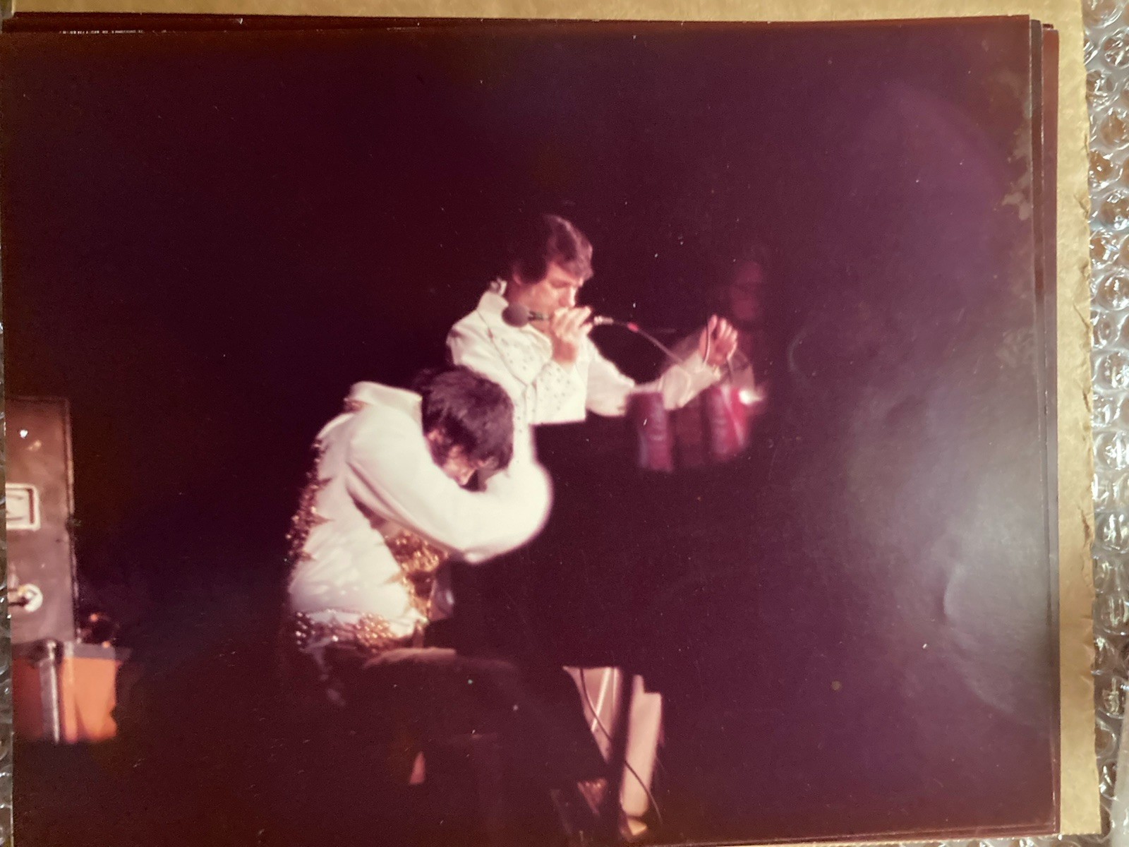 ELVIS PRESLEY 8x10 Orig Concert Photo At Piano Old Kodak Paper Unpublished?
