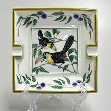 Hermes Paris Aschenbecher Tukan Vogel Teller Schale Porzellan 16 x 16 cm ohne...