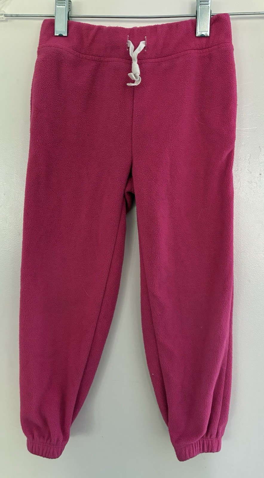 Carter's Kid Girls Solid Bright Pink Cozy Fleece Adjustable Waist Jogger Pants 5