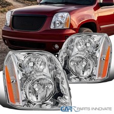 Headlights Fit 2007-2014 Gmc Yukon Denali Xl Halogen Headlamps Leftright