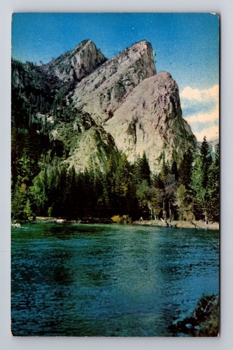 CA-California, Three Brothers, Yosemite National Park, Vintage c1950 Postcard