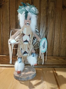 Vintage Navajo Fancy Dancer Kachina Doll Signed Long. 11 inch's Tall