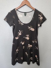 Wild Fable Casual Mini Dress Gray Floral Print Size Small