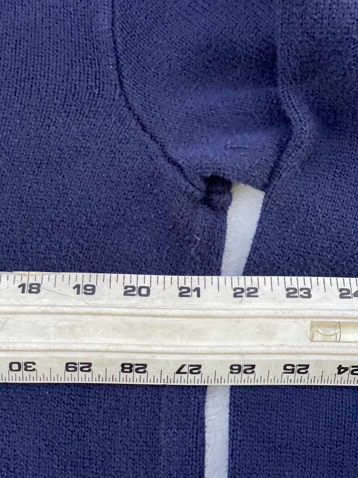 Suéter Polo Ralph Lauren Para Hombres Mediano Azul Marino Chal Cuello Botón Cuello Simulado Algodón Foto 4 de 4