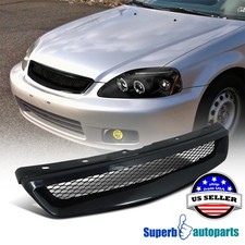 Fits 1999-2000 Honda Civic Lx Ex Si Front Honeycomb Mesh Hood Grille Grill 99 00