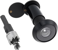 Door Viewer Peephole,Solid Brass 200 Degree Peep Hole with 16 MM Drill Bit for 1