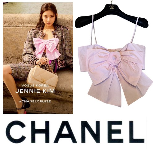 Chanel 2020 2021 Pink Bow Crop Top 34 0 2 Camellia Shirt Jacket Logo 20c XS S - Picture 21 of 24