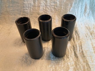 Lot Of 5 Edison Gold Moulded Cylinder Records Black Wax With Boxes 2 Minute