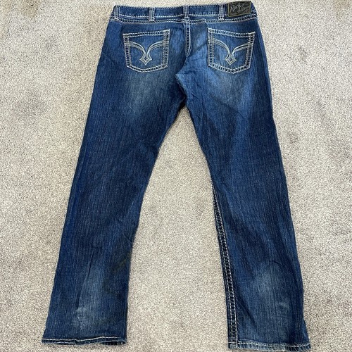 Wrangler Rock 47 Jeans Uomo 40x36 Pantaloni Cowboy Slim Dritti Scuri Punti Spessi - Foto 20 di 24
