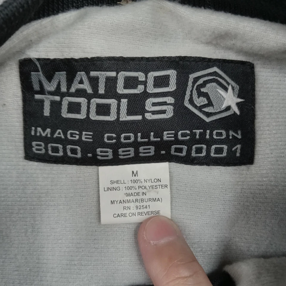 Matco Tools Jacket Mens Medium Black Bomber Snap Front Insulated Workwear Logo - Image 4 of 4