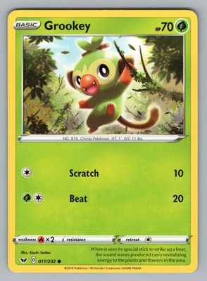 GROOKEY 011/202 C SWORD & SHIELD POKEMON LP SSH 2020