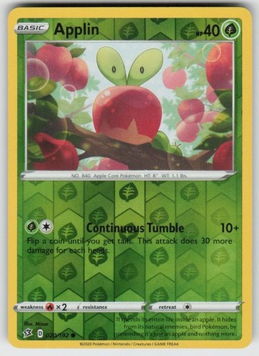 Applin 020/192 Rebel Clash Common Reverse Holo