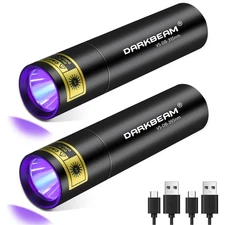 Flashlight UV Black Light 395 NM Mini but Powerful USB- C LED Rechargeable Wo...