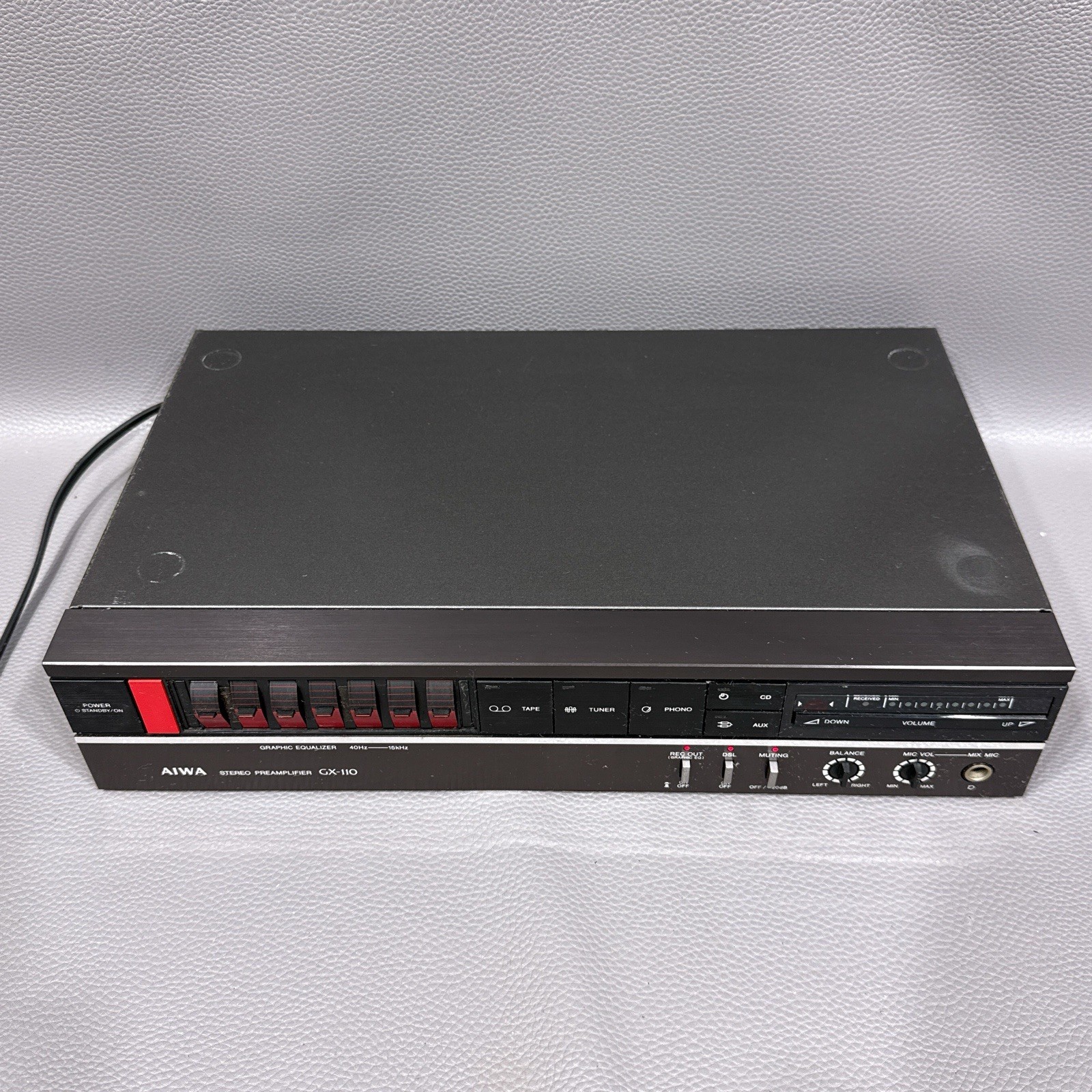 Aiwa Gx-110 Stereo Preamplifier w/ Equalizer 1984 Vintage Powers On Untested