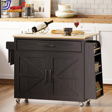 Kitchen Island Cart with Storage Rolling Kitchen Table Power Outlet Storage Ca