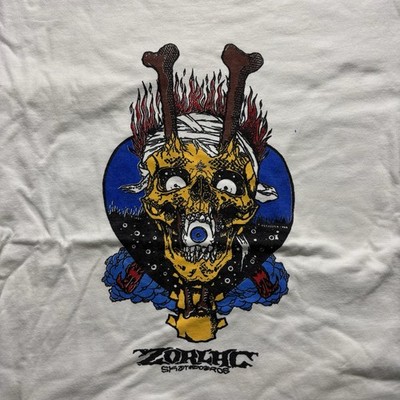 Vintage Anvil Zorlac Skateboards Graphic White T-Shirt Men's L | eBay