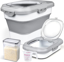 Rice Storage Container, Collapsible Airtight Food Storage Containers 6-20 Lbs, R
