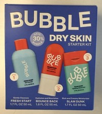 BUBBLE Dry Skin Starter Kit 3-Step Travel Size Cleanser Mist Moisturizer