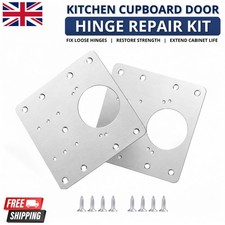 10 Kitchen Cupboard Door Hinge Repair Kit Plate and Fixing Screws Cabinet Hinges