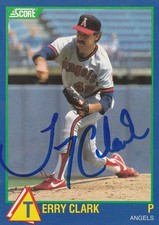 1989 Score Terry Clark California Angels Rookie Signed Autographed Baseball Card. rookie card picture