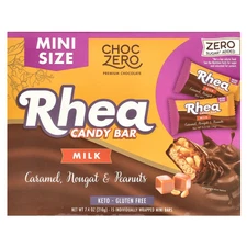 Rhea Candy Bar, Milk, Caramel, Nougat & Peanuts, 15 Mini Bars, 0.5 oz (14 g)
