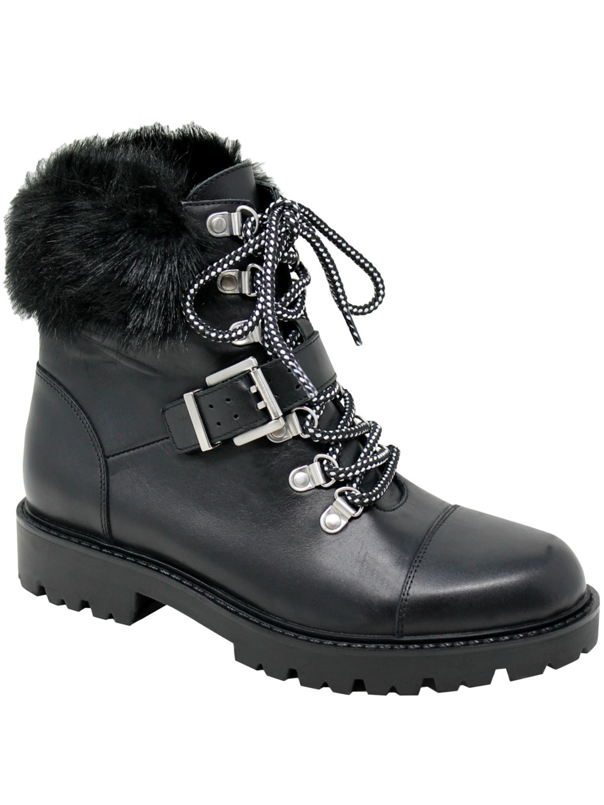 CHARLES BY CHARLES DAVID Womens Black Ramiro Lace-Up Leather Booties 8.5 Medium