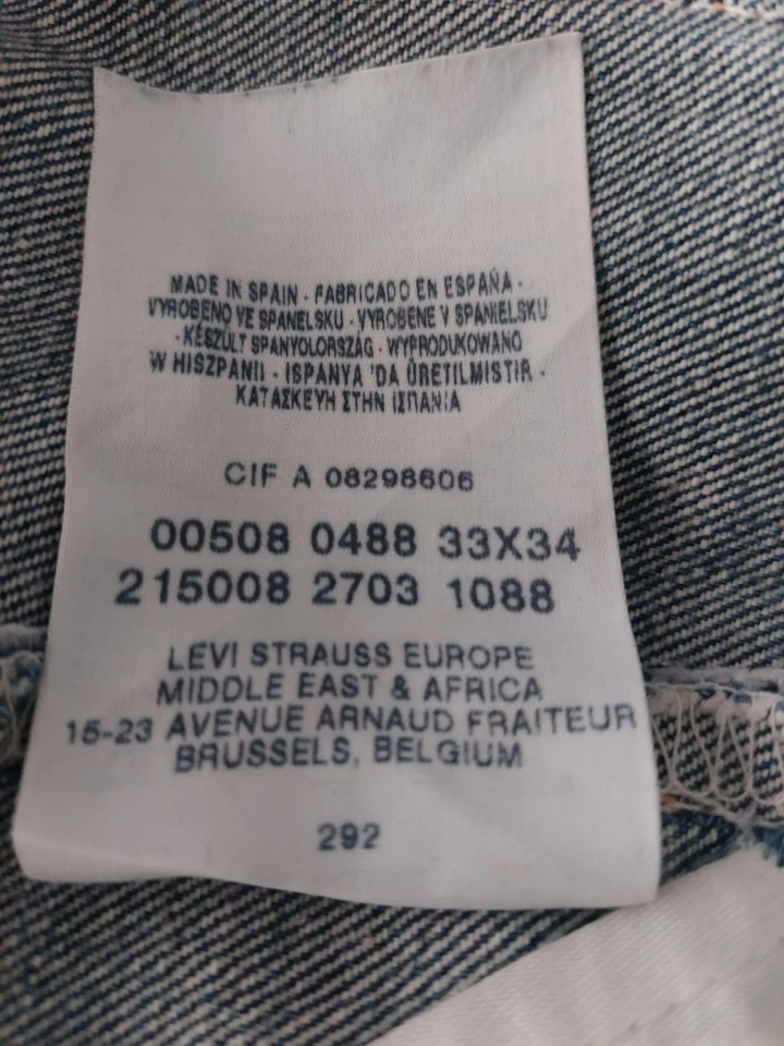 Pantalones Cortos de Jeans Levi Strauss & Co Para Hombre "Cortados" Original Cintura 33" Azul Foto 4 de 4