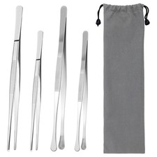 4 Pcs Kitchen Tweezers for Cooking, AHIER 12  and 10  Stainless Stee