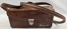 Vintage Marsand USA Brown Camera Case Shoulder Bag 7.5" x 3.5" Strap 40"