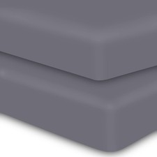 MOONQUEEN 2-Pack Baby Fitted Crib Sheets - Soft Breathable Standard, Grey
