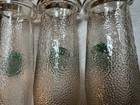 3 Vintage GREEN SPOT Half Pint Textured Glass Dairy Milk Juice Bottle — photo 2