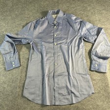 Charles Tyrwhitt Shirt Mens 15 34 Blue Non Iron Extra Slim Fit Dress Workwear