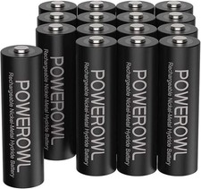 Powerowl Aa Rechargeable Batteries, 2800Mah High Capacity Batteries 1.2V Nimh