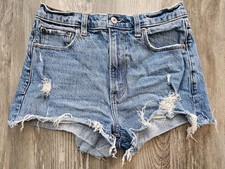 Abercrombie Fitch The Mom Short High rise Size 26/2 Distressed Denim Short