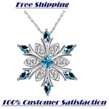 Snowflake Pendant Necklace made with Swarovski Crystals in 925 Sterling Silver