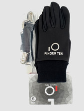 FINGER TEN Gloves for Kids Touchscreen, Grip-Boys Girls, 1 Pair/2 Clips/Sm Black