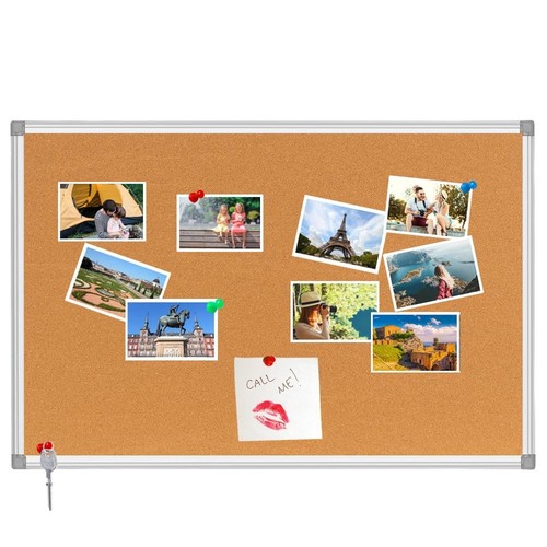 36x24 Inch Cork Bulletin Board With Pins - 6 Pack Self-Adhesive Felt Tiles For Wall Decor