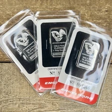THREE SEQUENTIAL 1 oz Platinum Bars - Engelhard In Assay 3oz Tall Eagle Platinum